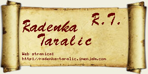 Radenka Taralić vizit kartica